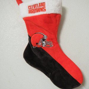 Embroidered NFL Cleveland Browns on 18" Orange/Brown Basic Christmas Stocking